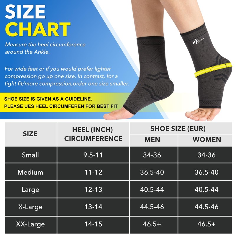 ABIRAM Ankle Brace (Pair) Ankle Support Arch Support Foot Support