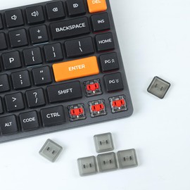 Chocfox Keycaps Low Profile PBT Keycaps for Kailh Chocolate Switch Mechanical Keyboard (Frosted Transparent Black, 1U-40Pcs)