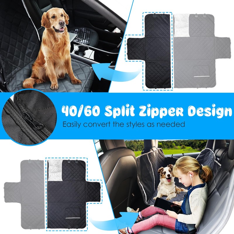 URPOWER Fundas de asiento para perro mejoradas con ventana visual