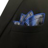 S&W SHLAX&WING Silk Pocket Square, Checked, Blue, Extra Large, Formal