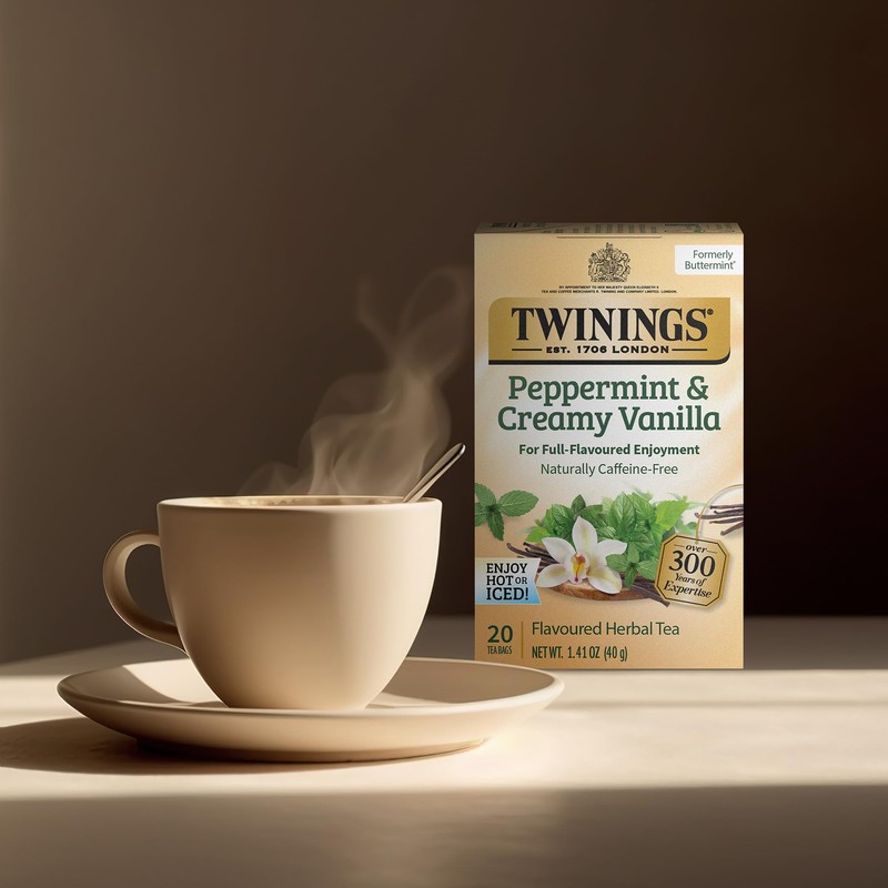 Twinings Peppermint & Creamy Vanilla Tea - A Crisp, Balanced
