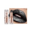 Lippenstift mit Pailletten, Metallic-Lippenstift, matt, langanhaltend, hochpigmentiert, schimmernd, wasserfest, Lippenbalsam,
