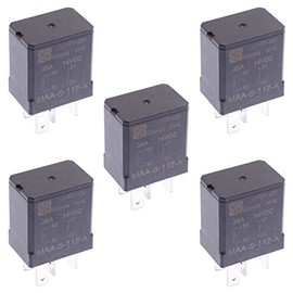 Meishuo 12V Micro Automotive Car Relay 35A 4-Pin SPNO Electronics DIY Replacement Repair (Pack of 5)