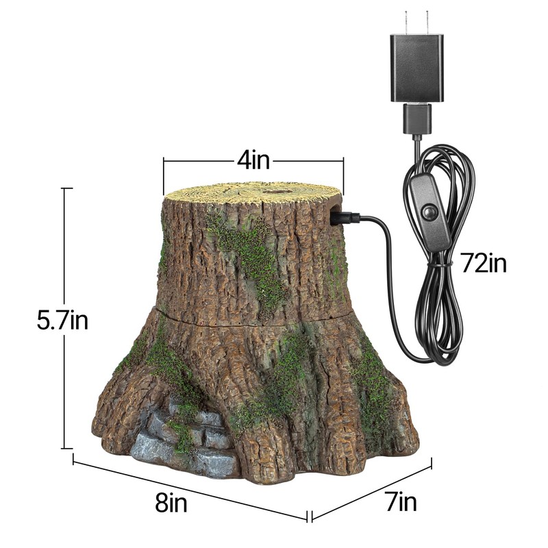 REPTIZOO Reptile Humidifier Fogger, Tree Trunk Humidifier with Top Mist