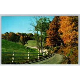 c1960s Greetings From Gloversville New York Country Road Dirt Vintage Postcard