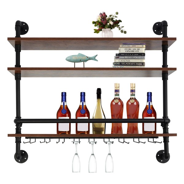 Cbhfmljd 3-Tier Wine Rack Wall Mounted, Wall Wine Racks for