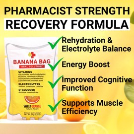 Banana Bag Oral Solution Recovery Packets – Sweet Orange 15pk | A Refreshing Blend of Electrolytes, Vitamin C, and B-Complex for Hydration and Energy. Convenient, Easy-to-Mix, and Perfect for Any Lifestyle.