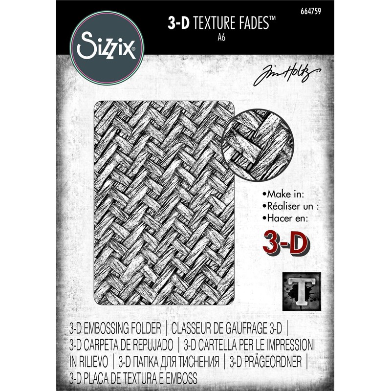 Sizzix Embossing Folder 3D Texture Fades 664759 Intertwine by Tim