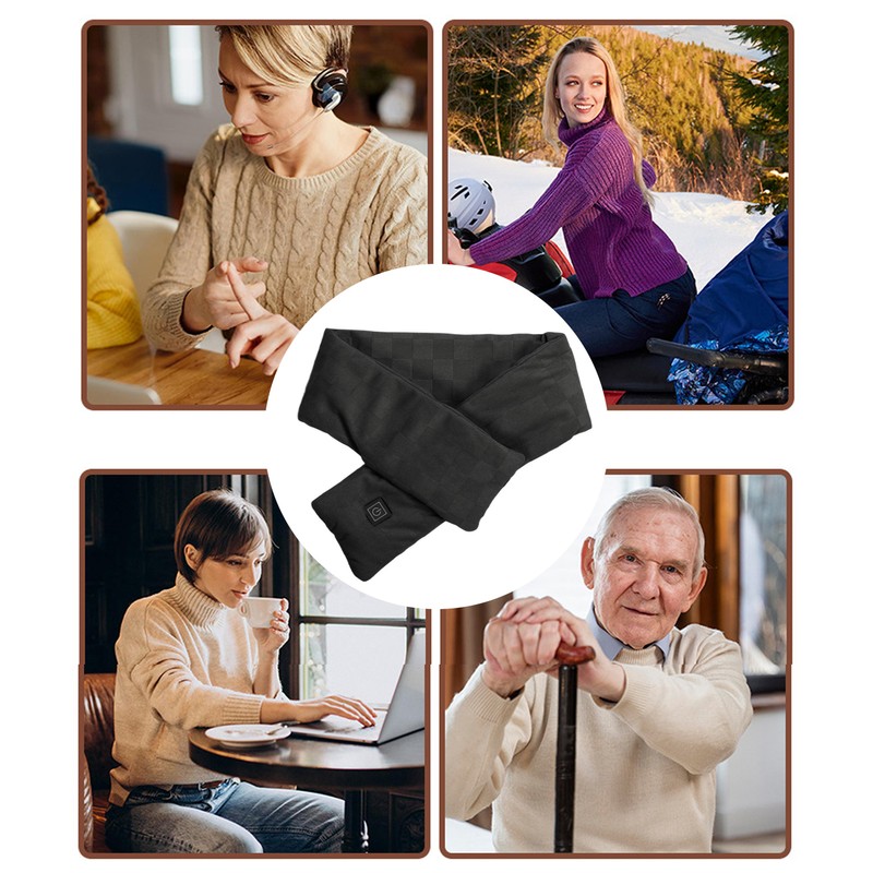 Heated Scarf Soft Washable Electric Heating Scarf USB Powered 3