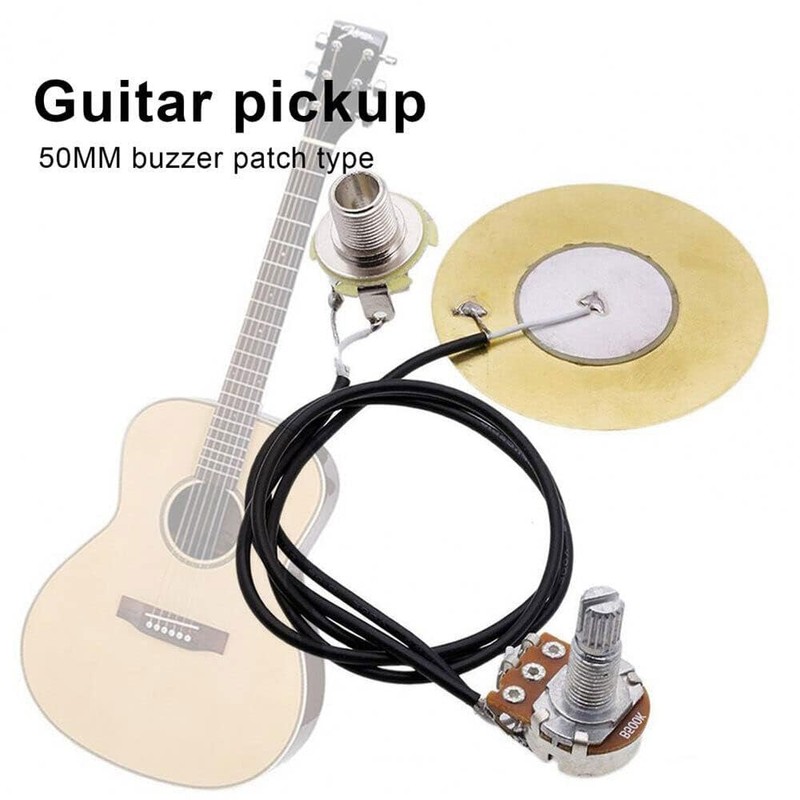 12 Packs 50MM Guitar Pickup Piezo Transducer Prewired Amplifier With
