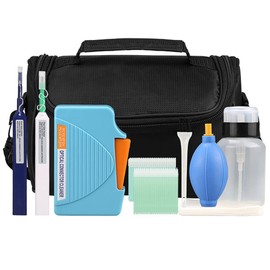 Qarmijaer 10-teiliges Reinigungsset für Glasfasern, Reinigungswerkzeug für Glasfasern, mit Reinigungskasten für LC-Steckverbinder