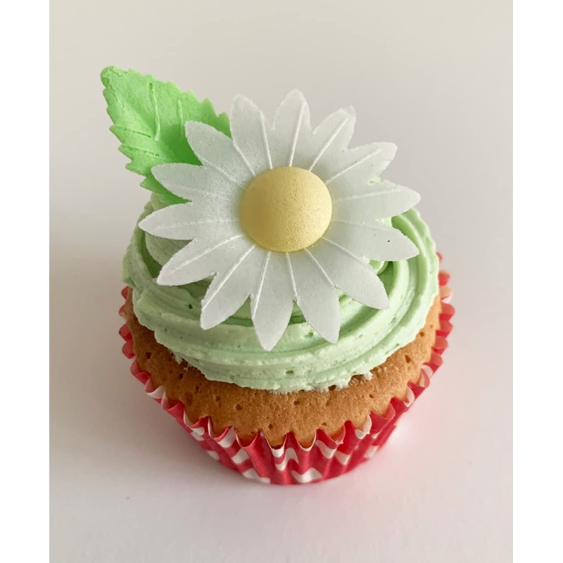 12 Gorgeous Mixed Colour Edible Wafer Daisies & 12 Pretty