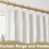100 PCS Brass Curtain Rings and Hooks Set, 30mm Internal