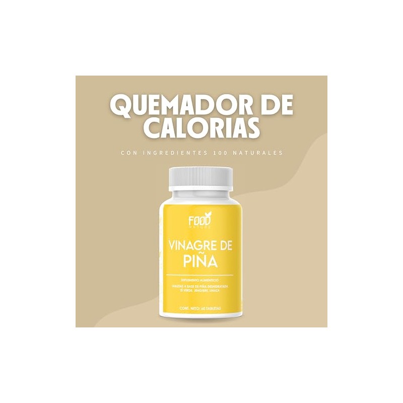 Vinagre de Piña, Suplemento Alimenticio Premium, 60 Tabletas.