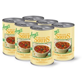 Amy's Soup, Vegan, Gluten Free, Organic Chunky Vegetable, Low Fat, 14.3 Ounce (Pack of 6)