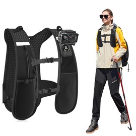 TKOQSMR Running Vest for Man Women, Running Reflective Gear, Adjustable Running Hydration Backpack with 7 Pockets and Camera & Phone & Bottle Holder, Lightweight and Durable Breathable Design