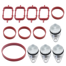 4 Pcs 22 MM Diesel Swirl Flap Blanks Flaps, with Intake Manifold Gaskets Swirl Flap Kit Diesel Delete Kit Adjustment for 22MM Diameter Aluminum Block