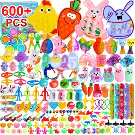 600 Pcs Easter Basket Stuffers for Kids Party Favors,Easter Fillers,Fidget Toys,Bulk Easter Toys,Stocking Stuffers Birthday Gifts,Carnival Treasure Classroom Prizes Box,Pinata Fillers,Easter Egg Hunt