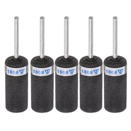 sourcing map 5pcs Abrasive Sandpaper Rolls 180 Grit 2.35mm Shank Sanding Drums Sleeves Cylinder Grinding Head for Woodworking Glass Metal Polishing