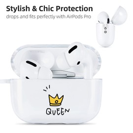 AKABEILA Case for Airpods Pro 2, Soft TPU Clear Protective Case, Shockproof Airpods Pro 2 2022 Case with Pattern Carabiner Airpods Pro 2nd Generation Charging Case