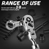 DISEN 3/8" Drive Extendable Flex-Head Ratchet,72-Tooth, Quick Release, Father's Day