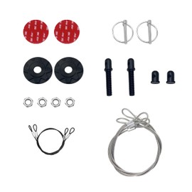 X-AVION Hood Pin Lock 2pcs Pack Universal Aluminum Bonnet Hood Pin Latch Lock Appearance Kit Black