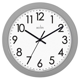 Acctim Abingdon Wall Clock Quartz Easy Read Arabic Numbers Grey 25cm 21890