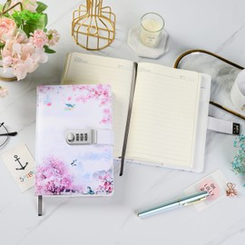 ZXHQ Diary with Lock for Girls and Women, Secret Lock Journal with Exquisite Pattern Design, Refillable Faux Leather Journal Writing Notebook, Size A5(8.5 × 5.9 Inch)