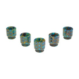 Armerah Honeycomb 810 Drip Tip eCig Mouthpiece Short/Wide Epoxy Resin 5 Pack Blue-Gold