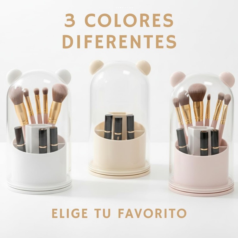 Organizador de Brochas con Diseño de Gatito, Porta Maquillaje Multisusos