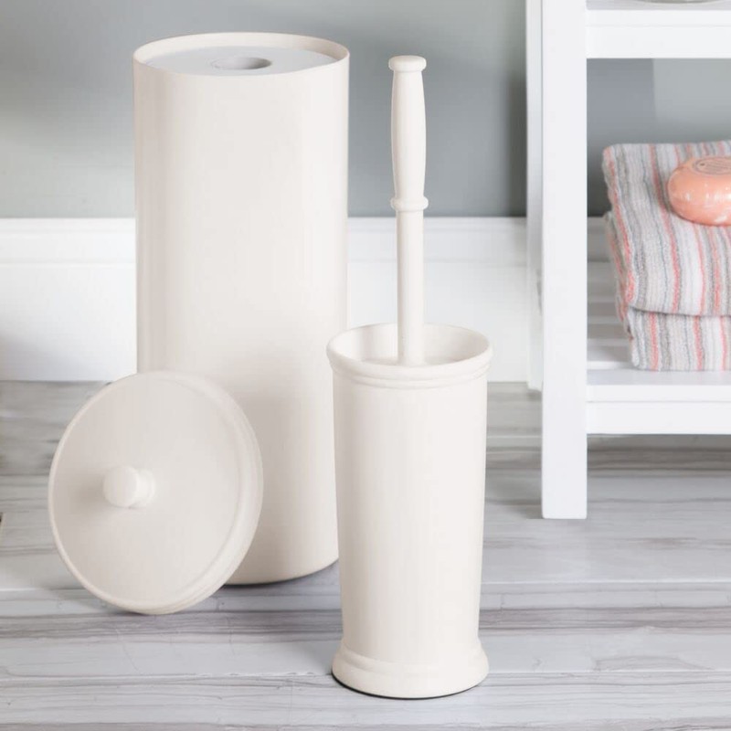 mDesign Toilet Bowl Brush and Holder - Covered Bathroom Brush