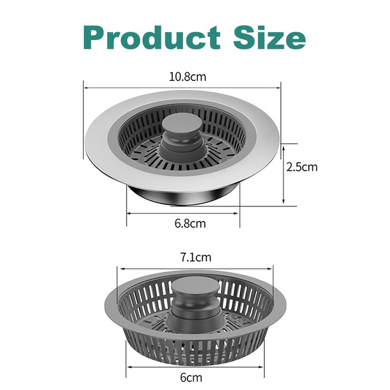 Kitchen Sink Drain Strainer and Sink Stopper Combo,New Upgraded Sink