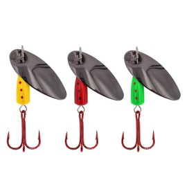 FISHN SpinnyOne Set - Length: 5.2 cm / 6 cm - Weight: 4.2 g / 6.5 g Spinner Set - Spinner Bait, Artificial Bait for Pike, Perch, Trout and Zander (3X) (Smoking Gun / 4.2 g)