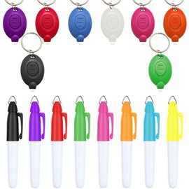 Klumuke Badge Lights for Nurses Set - Mini LED Keychain Flashlights & Permanent Marker Pens, 12 Lumen, Badge Reel for Nurses Doctor (16PCS-Multicolor)