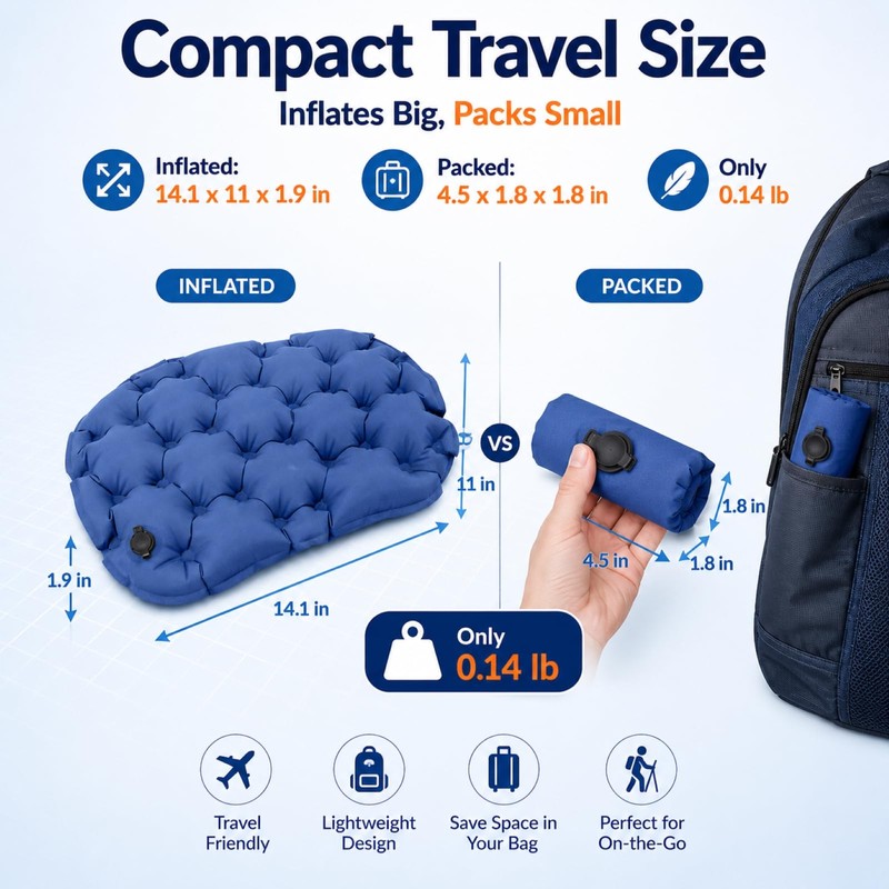 Inflatable Seat Cushion for Long Flights Portable Travel Seat Pad