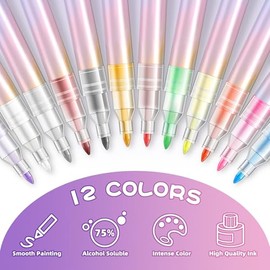 Nail Art Pens 12 Colors Set, 2026 New 3D Nail Polish Doodle Pens,Quick Dry Women Painting Nail Art Markers for DIY Nail Design, Home & Salon Christmas Gifts