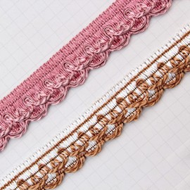 Whakano 10 m Vintage Lace Ribbon Border 2.5 cm, Decorative Ribbon Lace Fabric Lace Trim for Sewing Crafts Wedding Decoration Scrapbooking Gift Box, Curtain Costume Protective Cover Home Decor, Silver