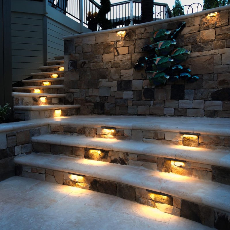mirrea 7" Outdoor Hardscape Lighting Low Voltage Retaining Wall Lights