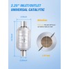 Nilight 2.25" Inlet/Outlet Catalytic Converter with O2 Port and Heat