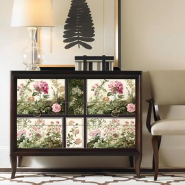 Livebor Floral Wallpaper Peel and Stick Vintage Floral Contact Paper 17.7inx118.1in Textured Botanical Flower Wallpaper Removable Self Adhesive Wall Paper for Bedroom Cabinets Decorative Vinyl