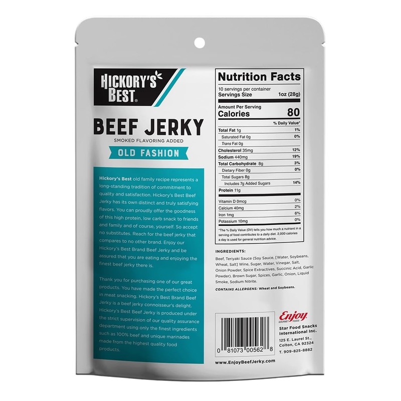 Hickory's Best Old Fashion Beef Jerky 10 oz (Pack of