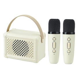 Karaoke Bluetooth Speaker Long Lasting Portable Multifunctional Wireless Microphone Miniature FM Speaker for Home Double Microphone