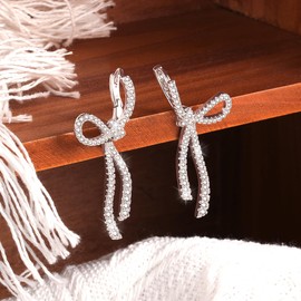 ASH'S CHOICE Silver 925 Hoop Earrings Tassel Women's 14K Gold-Plated Earrings Boho Hoop Earrings Small with Long Tassel, Silver 925 Earrings Tassel Vintage Dangle Hoop Earrings Hanging Earrings,