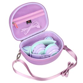 Mchoi Hard Case Suitable for Riwbox CT-7 Pink/for Jack CT-7S Cat Green 3.5mm/ for iClever IC-HS01 Bluetooth Wireless Over-Ear Headphones Headset for Kids Travel Protective Case, Purple, Case Only