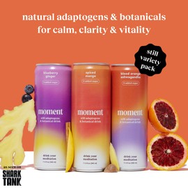 Moment Adaptogen Drink (Shark Tank) | NON-CARBONATED Non Alcoholic Drinks | Classics | L-Theanine & Ashwagandha for Calm & Clarity | 0 Added Sugar, 0 Caffeine | 12-pack