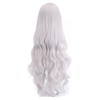 Cosplay Silver White Wig, Long Curly Waves, Heat Resistant Wig,