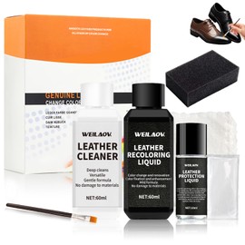 WEILAOK Leather Recoloring Balm, Flüssigleder Schwarz, Lederreparaturset Schwarz, Leder Reparatur Set, Auto Lederpflege, Leder Reparatur, Lederpflege für Ledercouch, Lederschuhe, Textil, 7 Stück