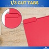 1InTheOffice Red File Folders Letter Size, File Folders with Tabs,