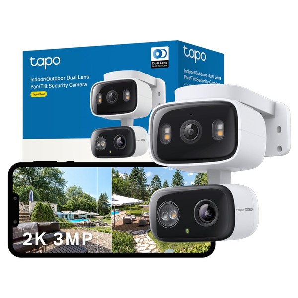 Tapo C246D 2K 3MP Dual Lens Security Camera Outdoor, AI