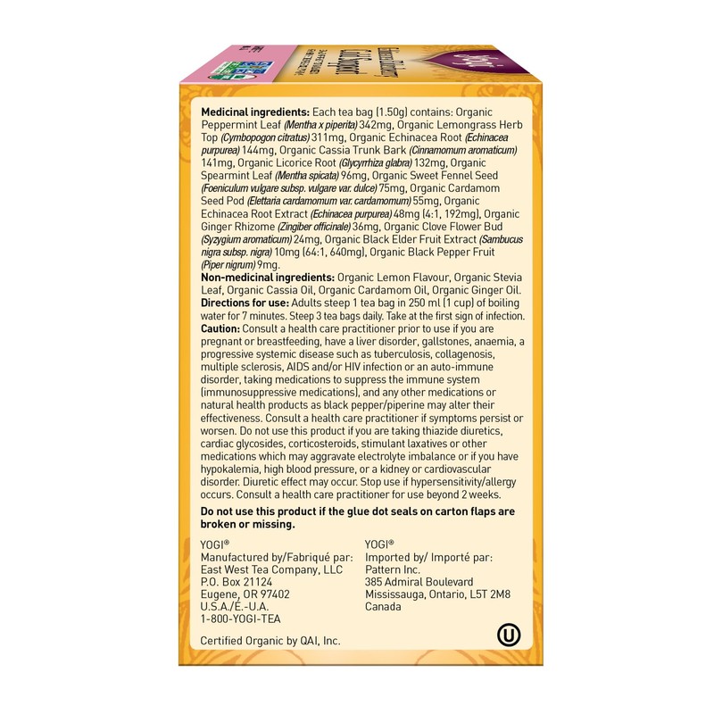 Yogi Tea - Echinacea Elderberry Cold Support Tea (6 Pack)